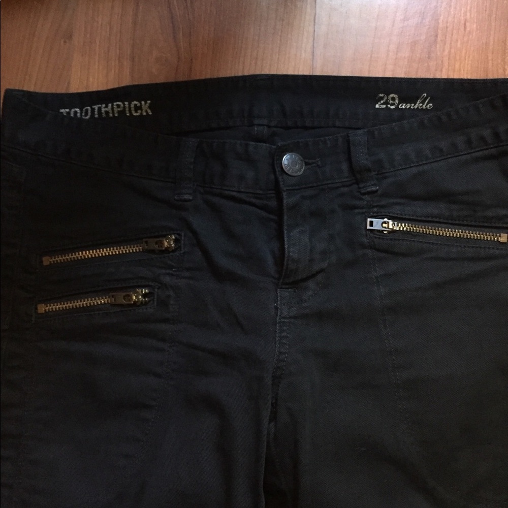 J crew toothpick moto skinny jeans with zippers
